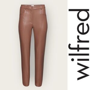 Wilfred Mocha Sorbet Rebel Vegan Leather Pant, Size 6, MSRP $148